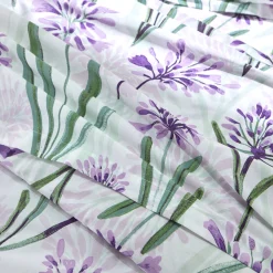 Bedlinnen Agapanthe in katoen, met bloemenprint
