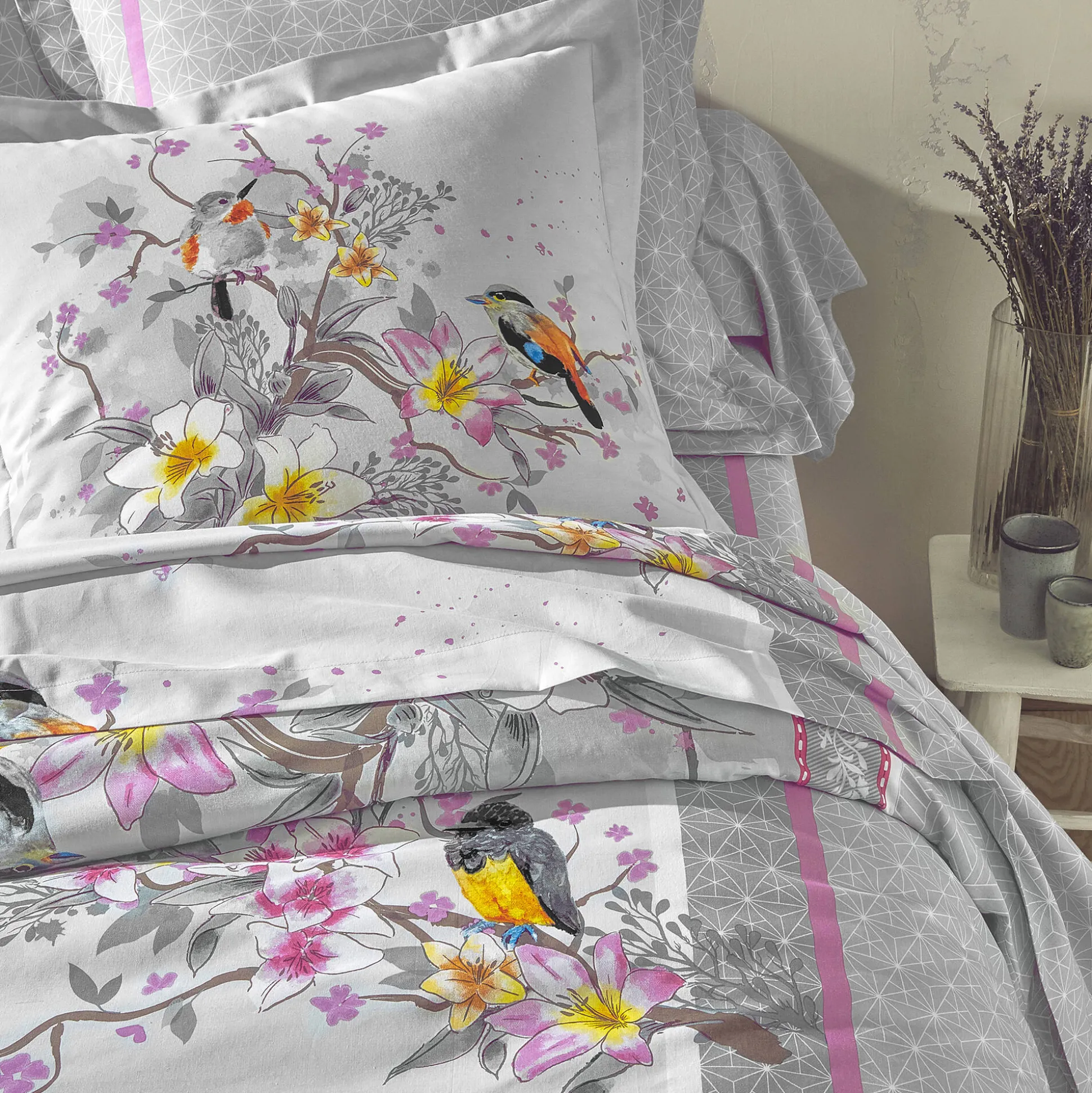 Bedlinnen Birdy in katoen met vogelprint