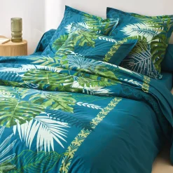 Bedlinnen Cayenne, in katoen met palmboomprint