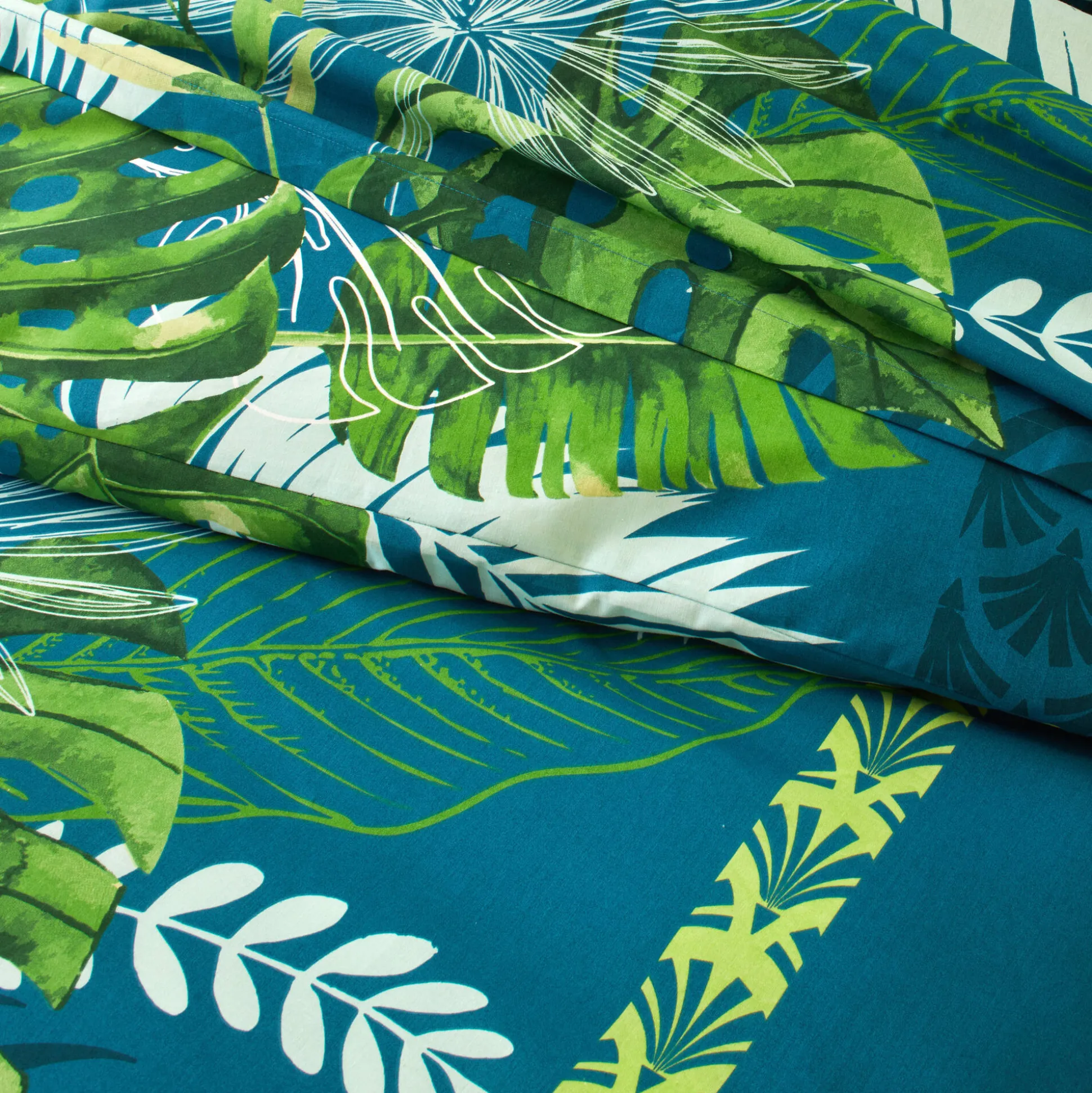 Bedlinnen Cayenne, in katoen met palmboomprint