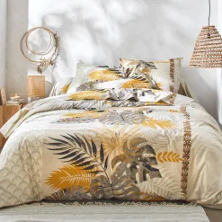 Bedlinnen Cayenne, in katoen met palmboomprint