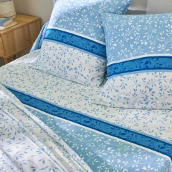 Bedlinnen Constance met bladerenprint, in katoen