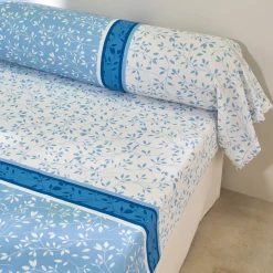 Bedlinnen Constance met bladerenprint, in katoen