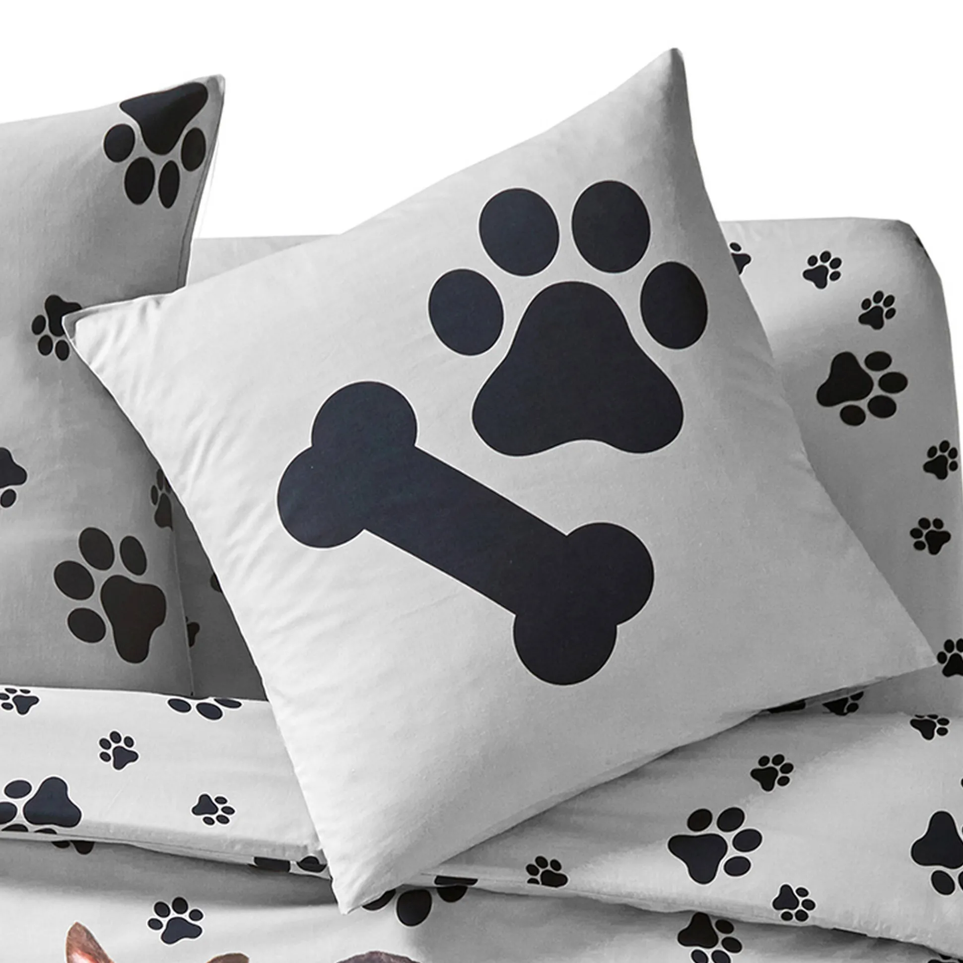 Bedlinnen Fièles in katoen met puppyprint
