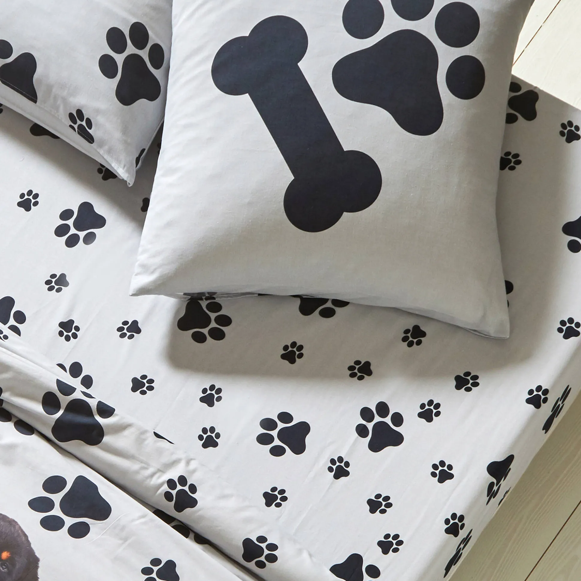 Bedlinnen Fièles in katoen met puppyprint