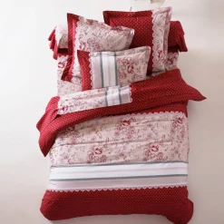 Bedlinnen Gabrielle in flanel met bloemenprint en kant