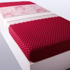 Bedlinnen Gabrielle in flanel met bloemenprint en kant