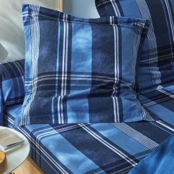 Bedlinnen in flanel Scott, ingeweven motieven