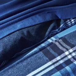 Bedlinnen in flanel Scott, ingeweven motieven
