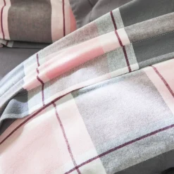 Bedlinnen in flanel Scott, ingeweven motieven