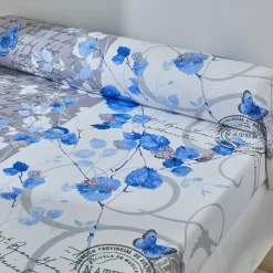 Bedlinnen in katoen Célestine met bloem- en vlindermotieven