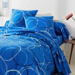 Bedlinnen in polyester-katoen Noémie met cirkelprint