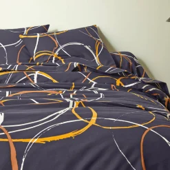 Bedlinnen in polyester-katoen Noémie met cirkelprint