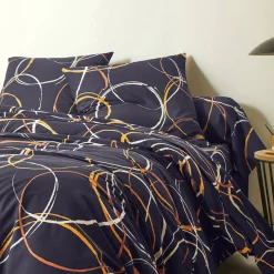 Bedlinnen in polyester-katoen Noémie met cirkelprint