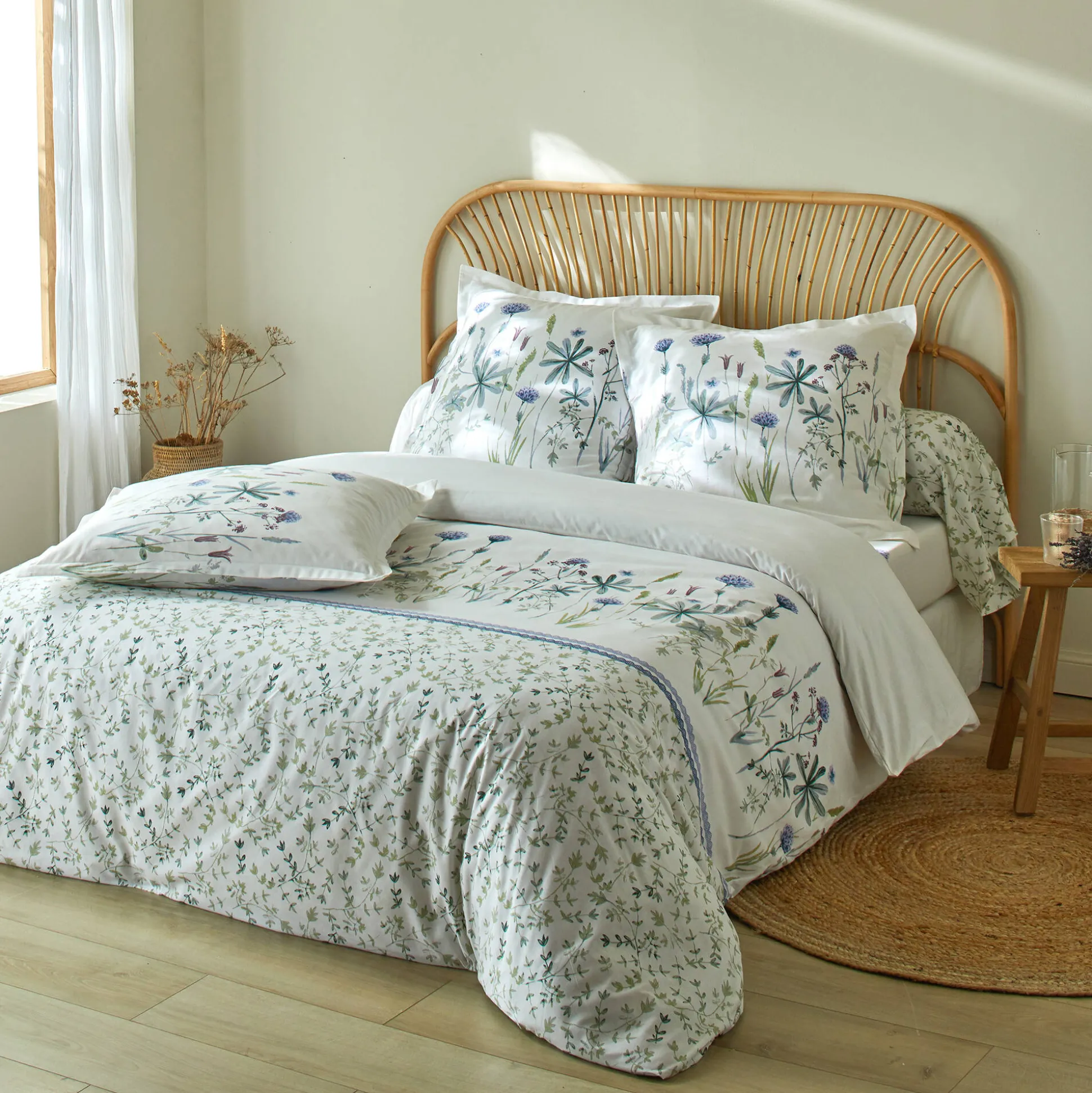 Bedlinnen Julie in katoen met plantenprint