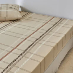 Bedlinnen Karl met ruitprint, in flanel