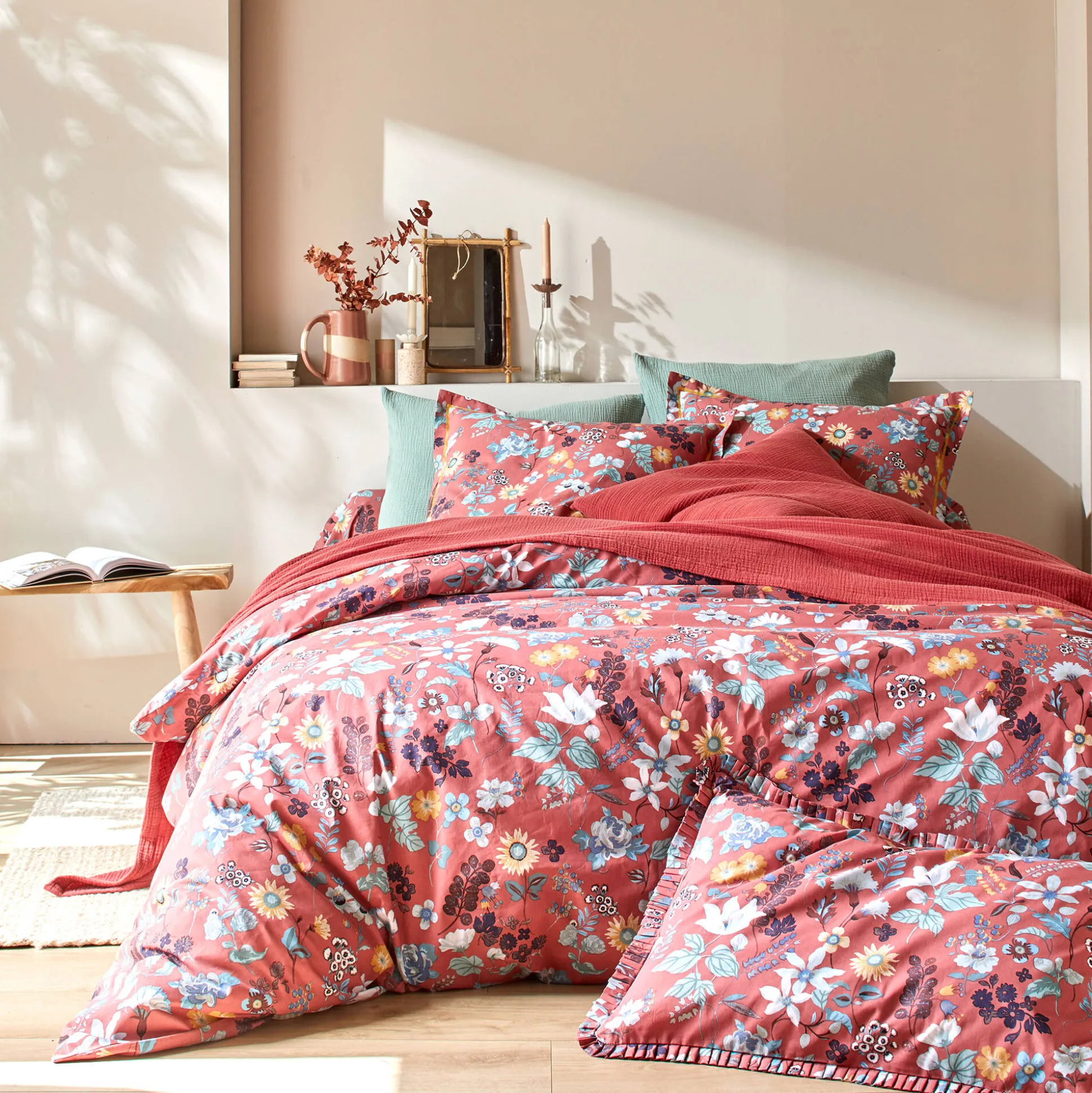 Bedlinnen Kelly in katoen met bloemenprint
