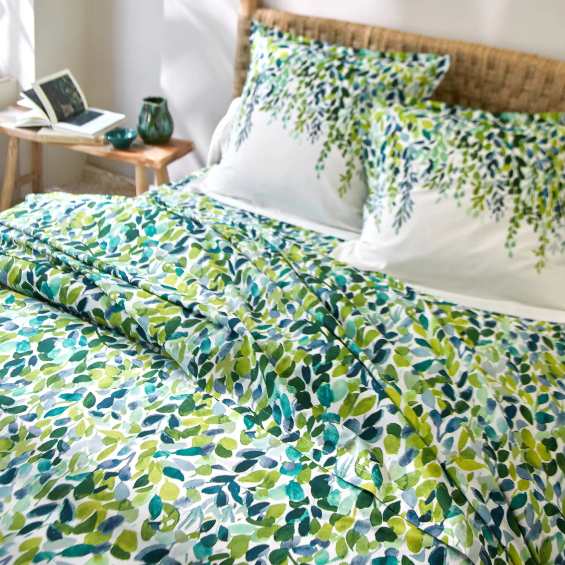 Bedlinnen Léonie, in katoen met plantenprint