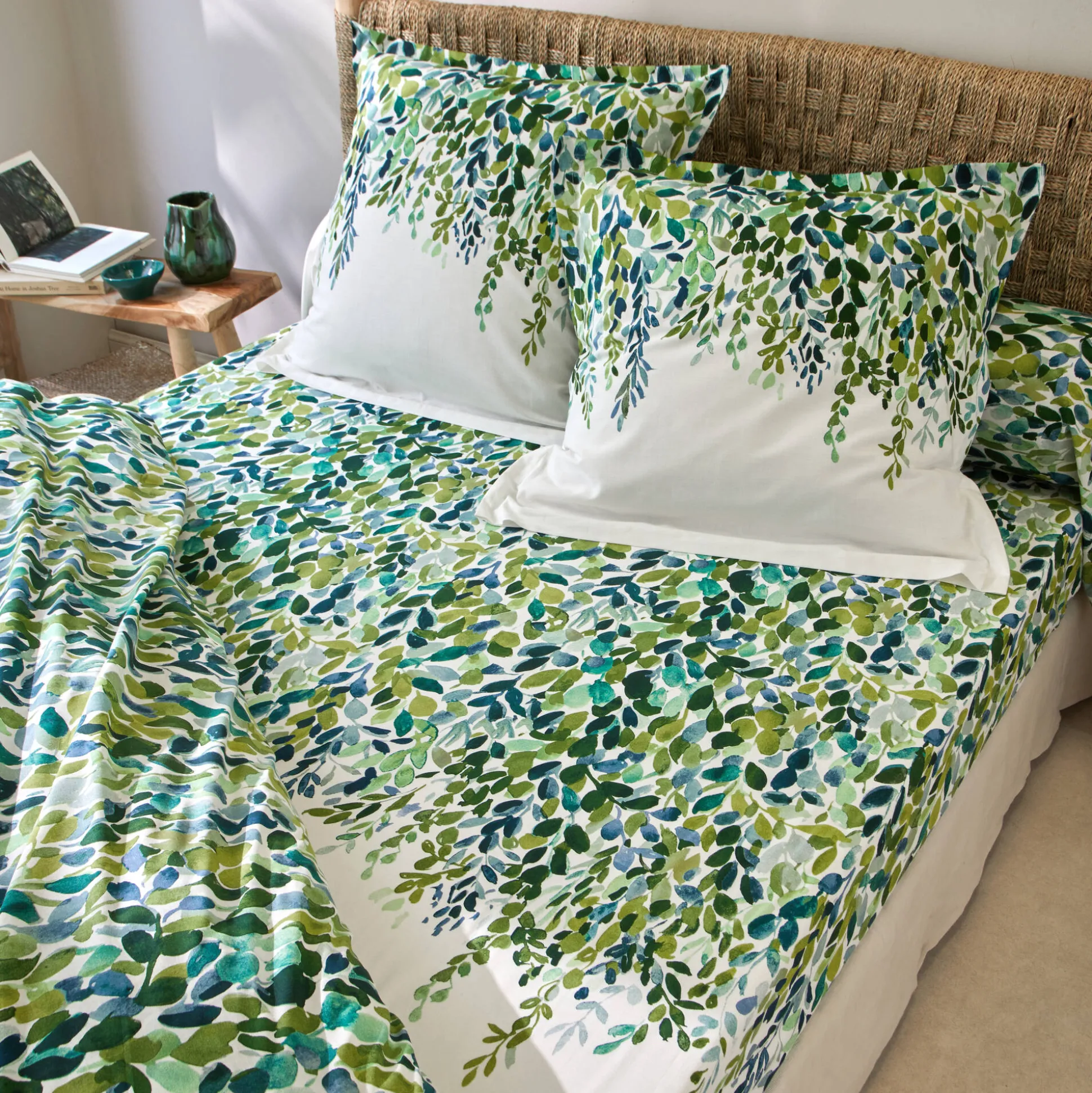 Bedlinnen Léonie, in katoen met plantenprint
