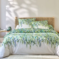 Bedlinnen Léonie, in katoen met plantenprint