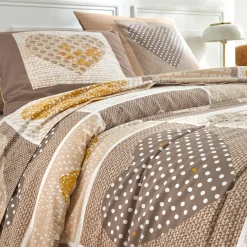 Bedlinnen Lovely in flanel met hartjesprint