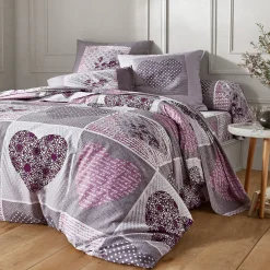 Bedlinnen Lovely in flanel met hartjesprint