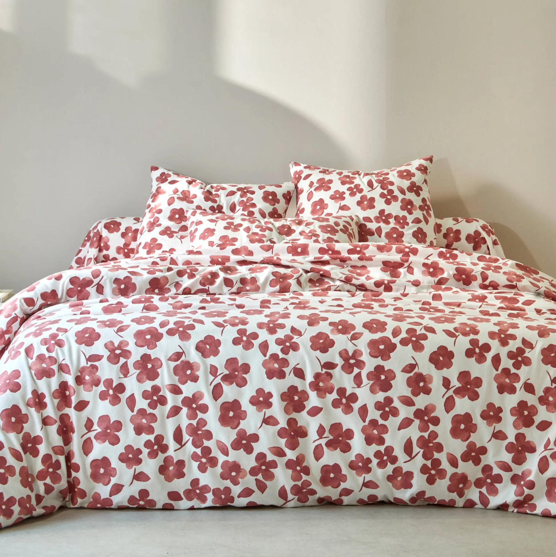 Bedlinnen Petunia in bedrukt flanel