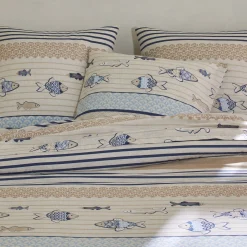 Bedlinnen Riviera in katoen met vissenprint