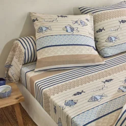 Bedlinnen Riviera in katoen met vissenprint