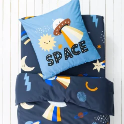 Bedlinnen voor kids, Galaxy met kattenprint, 1 persoon - katoen