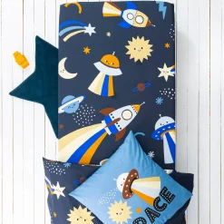 Bedlinnen voor kids, Galaxy met kattenprint, 1 persoon - katoen