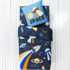 Bedlinnen voor kids, Galaxy met kattenprint, 1 persoon - katoen