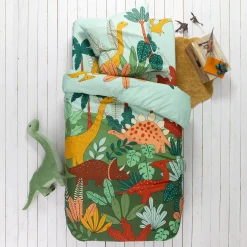 Bedlinnen voor kinderen Jurassi, in katoen - dinosaurusprint