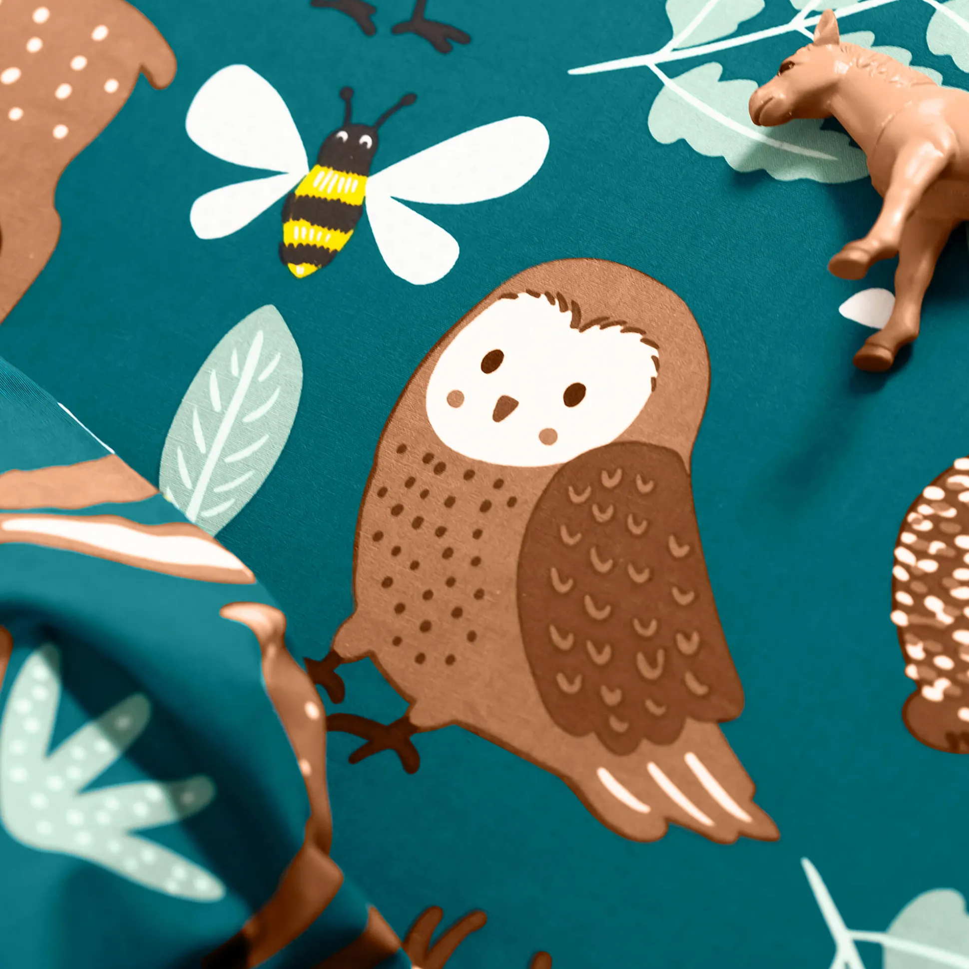 Bedlinnen voor kinderen met knuffelbeer motief in biologisch katoen, eco-verantwoord