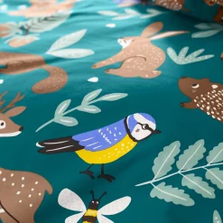 Bedlinnen voor kinderen met knuffelbeer motief in biologisch katoen, eco-verantwoord