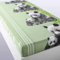 Bedrukt bedlinnen Pandas in polykatoen