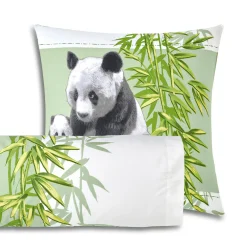 Bedrukt bedlinnen Pandas in polykatoen