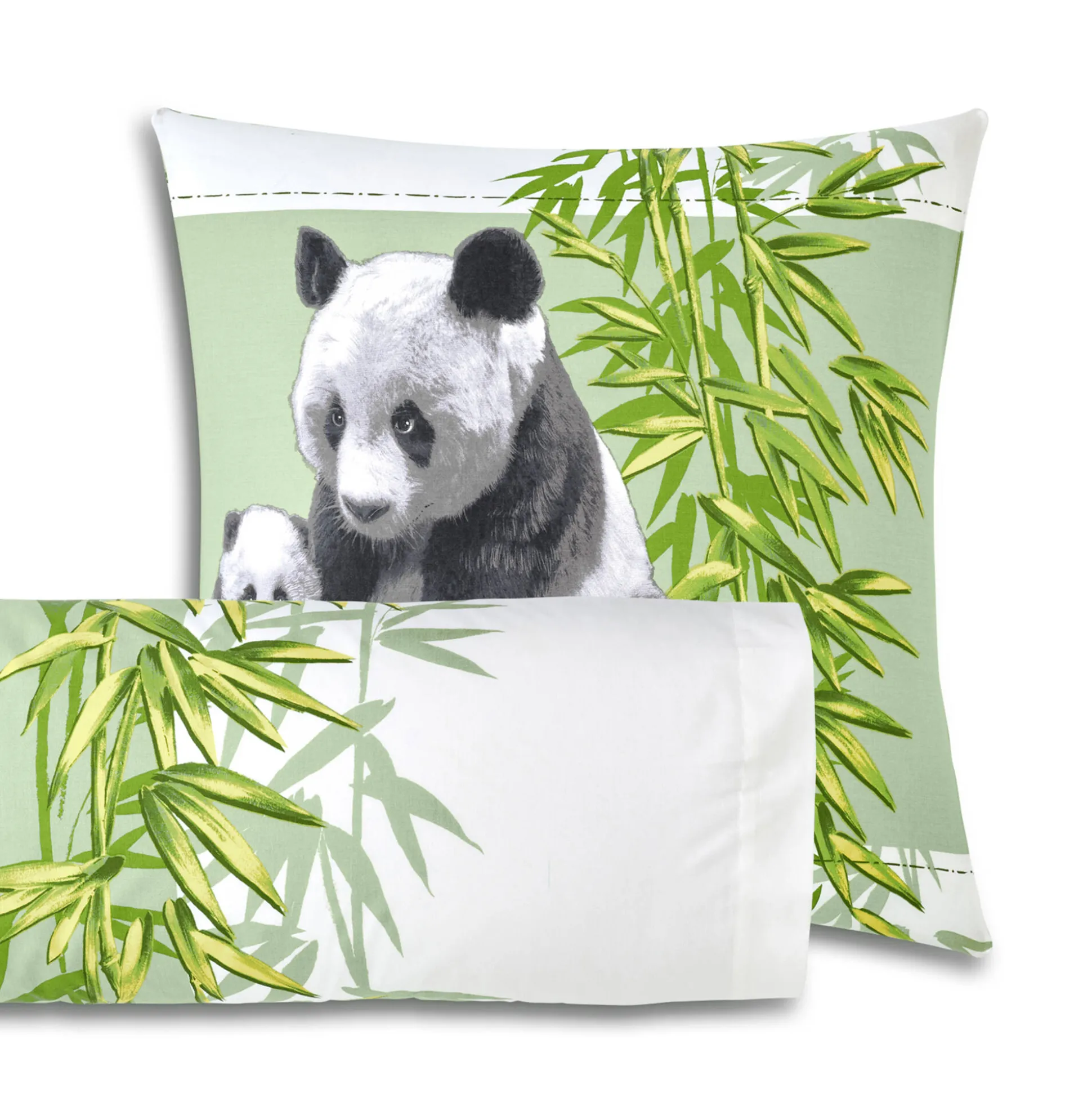 Bedrukt bedlinnen Pandas in polykatoen
