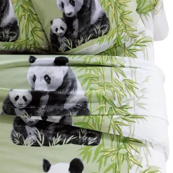 Bedrukt bedlinnen Pandas in polykatoen