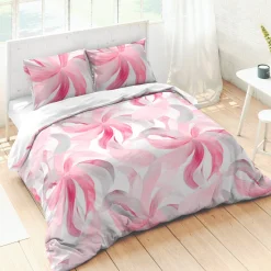 Bedrukt bedlinnen Rosa - katoen