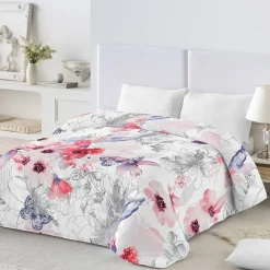 Bedrukt dekbed in katoen Fleurs 200g/m2