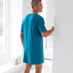 Bedrukt pyjamashirt in maximodel 'réveil en cours'