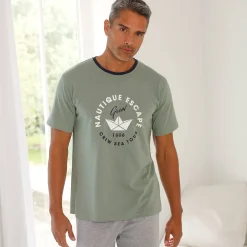 Bedrukt pyjamashirt met korte mouwen