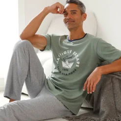 Bedrukt pyjamashirt met korte mouwen