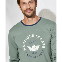 Bedrukt pyjamashirt met lange mouwen