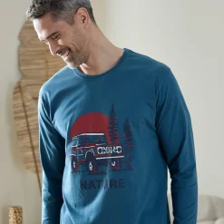 Bedrukt pyjamashirt met lange mouwen