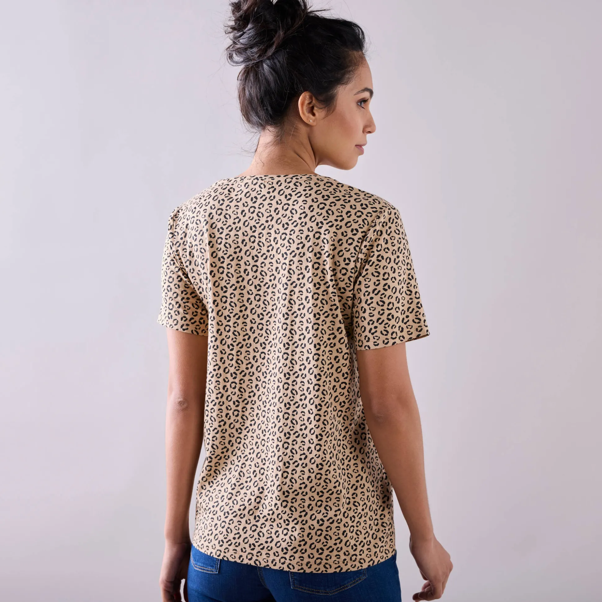 Bedrukt T-shirt met ronde hals en korte mouwen