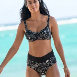 Bedrukte bikinislip Cidra - hoge taille