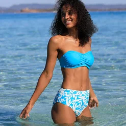 Bedrukte bikinislip met hoge taille Linao
