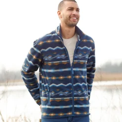 Bedrukte blouson met rits, in microfleece